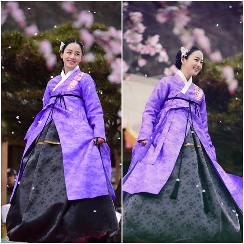 金泰熙花雨下拍《张玉贞》 观众赞其美如女神