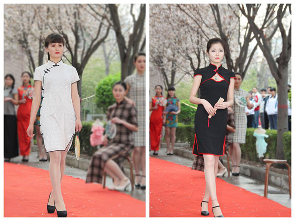 三月校园美如画 婉约“绽放”旗袍花