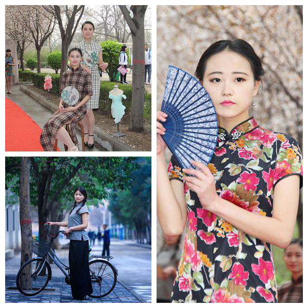 三月校园美如画 婉约“绽放”旗袍花