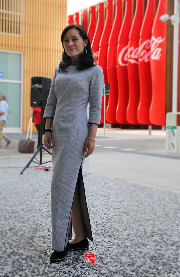 一布旗袍绽放米兰世博会