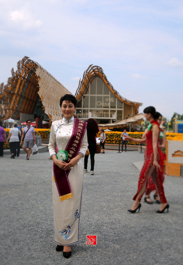 一布旗袍绽放米兰世博会