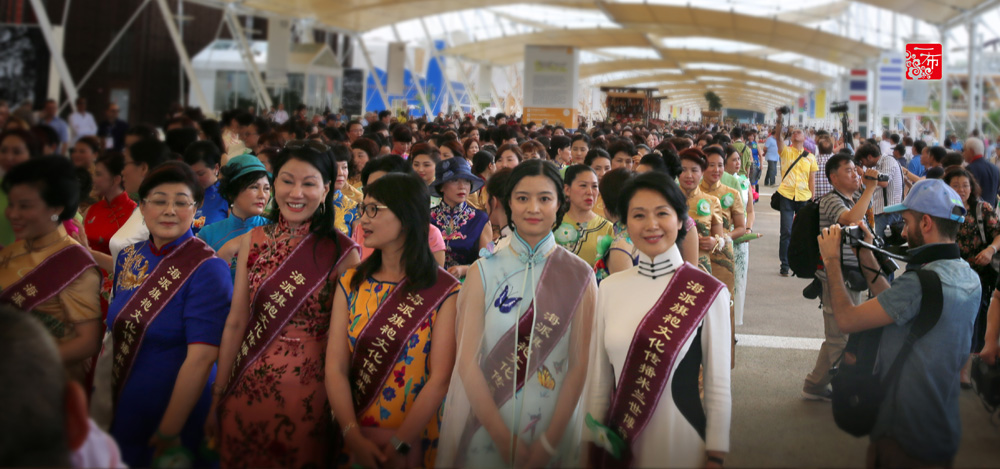 一布旗袍绽放米兰世博会