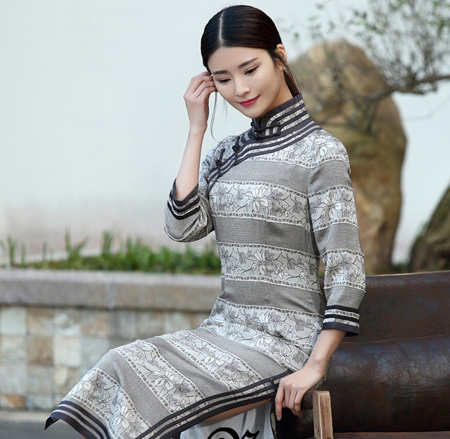 2016最新流行趋势  条纹旗袍又时尚又复古