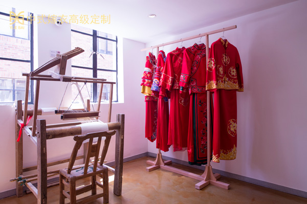 上海月白中式嫁衣